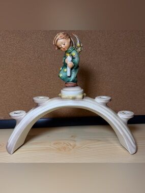 Goebel Hummel W Germany Angel Lights #241 Bridge Candle Holder Vtg TM5 NO Plate